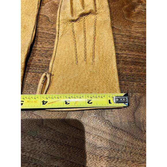 VTG Superb Genuine Pigskin Gloves Tan Light Brown Women's 6.5 Vintage - Picture 6 of 7